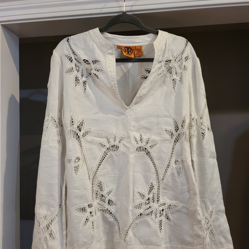 Tory Burch White Eyelet Tunic, SIZE 12, New w/o Tags